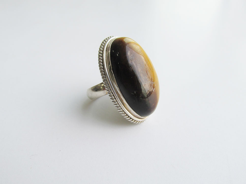 (R. 051) Tigereye Gemstone Silver Ring