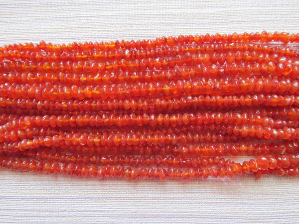 AAA Carnelian Plain Button Beads