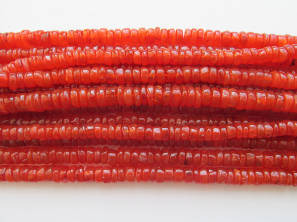 AAA Carnelian Plain Disc Beads