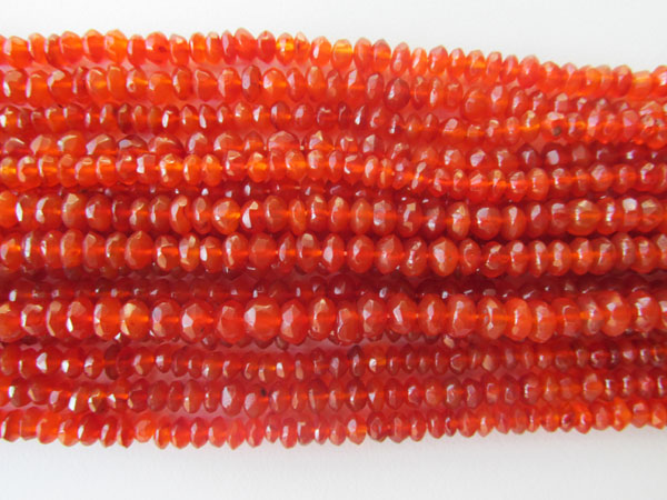 AAA Carnelian Faceted Button Beads