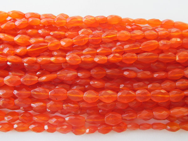 AAA Carnelian Faceted Oval Beads