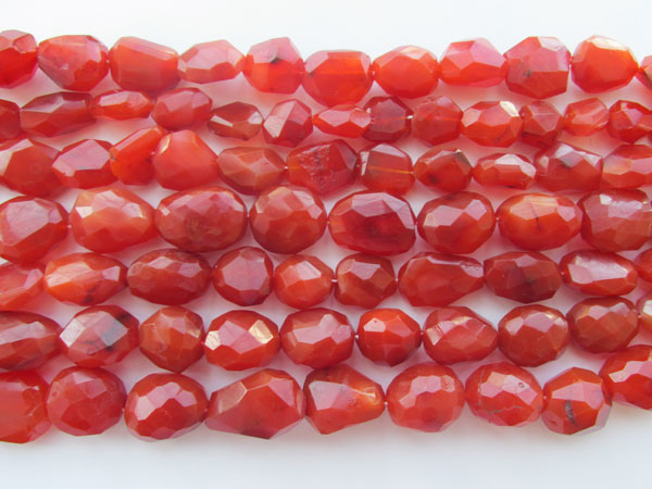 Carnelian Faceted Tumble Gemstone Beads