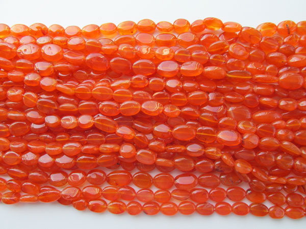 AAA Carnelian Plain Oval Beads 