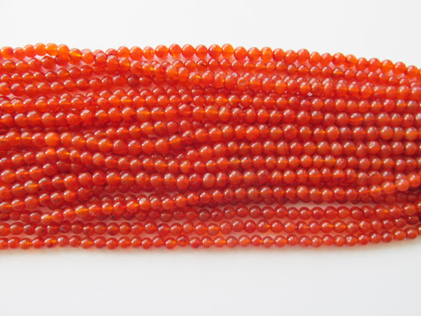 Carnelian Plain Round Beads