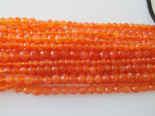 Carnelian Machine Cut Rounds Beads