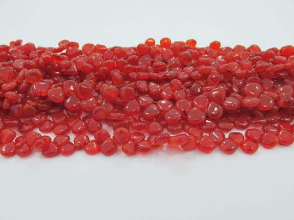 Carnelian Side Drill Heart Shape Beads