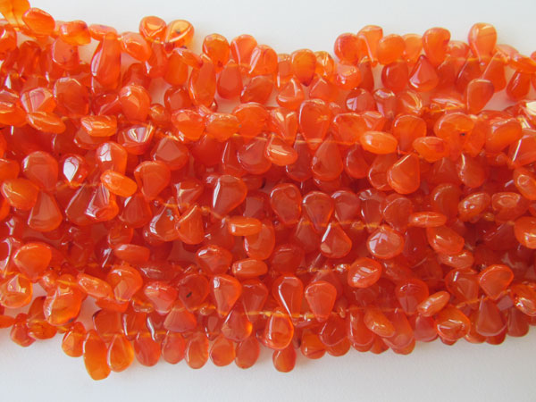 Carnelian Side Drill Pears Beads