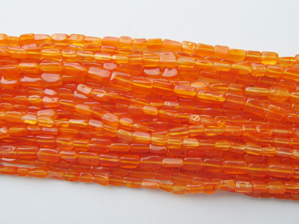 AAA Carnelian Plain Square Beads