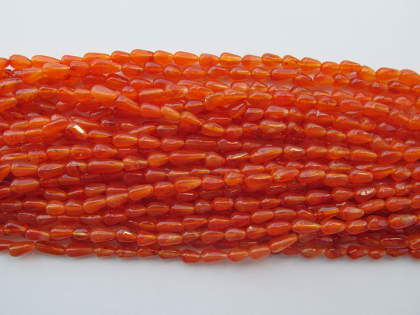 AAA Carnelian Straight Drill Drops Beads