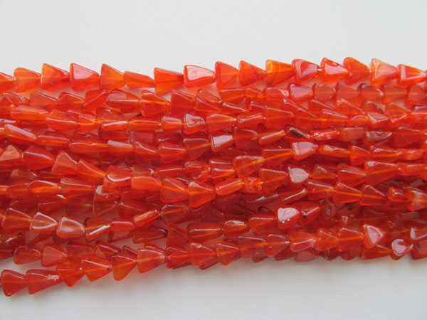 Carnelian Triangle Shape Beads