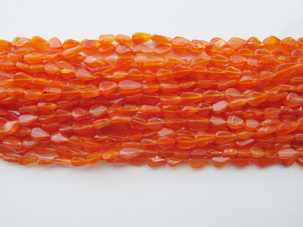 Carnelian Straight Drill Flat Pears Beads