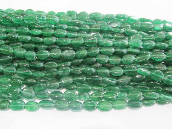 Green Aventurine plain Oval Beads