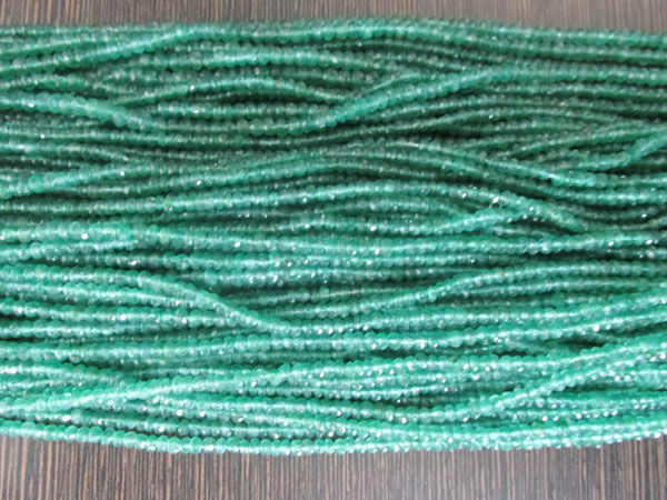 Green Aventurine Briolette Faceted Button Beads