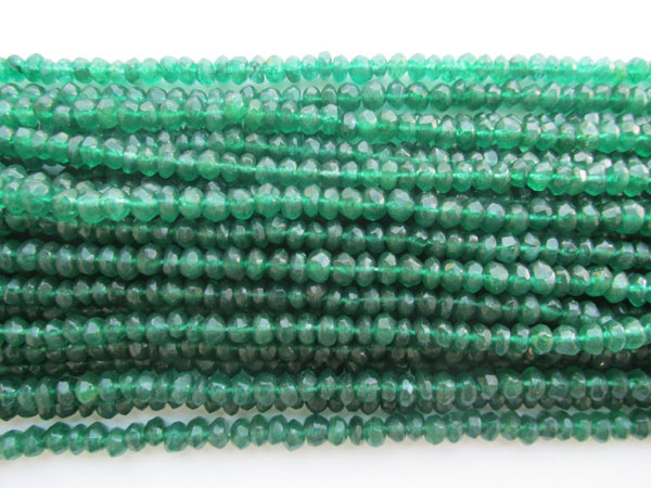Green Aventurine Faceted Button Beads