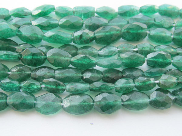 Green Aventurine Faceted Oval Beads