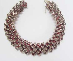 Garnet Silver Bracelet